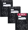 صورة Mead Composition Notebook, Wide Ruled Paper, 7.5" x 9.75", 100 Sheets, Black Marble, 3 Pack (38301)