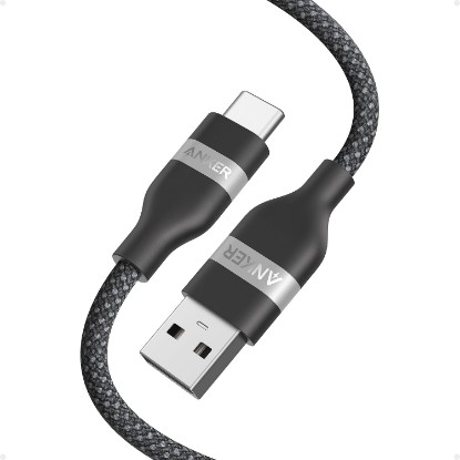 صورة Anker Nano USB A to USB C Cable, CarPlay USB to USB C Cable | Upcycled-Braided Cord for CarPlay, iPhone 17 / 16 Series, Samsung Galaxy Note20, and More ClimatePartner certified