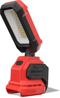 Picture of CRAFTSMAN V20 6500K LED Rechargeable Work Light, 2000LM &1000LM 2 Brightness Settings, Hook and Clamp for Multiple Mounting Options, Cordless, Battery Not Included