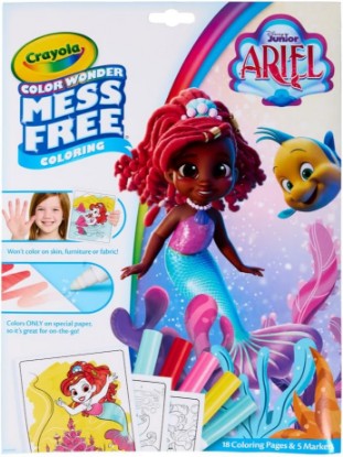 صورة Crayola Color Wonder Disney Junior Ariel Mess Free Coloring Pages, Gift for Toddlers, Travel Activity, Disney Coloring, Ages 3+