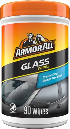 Picture of Armor All Car Glass Wipes, Auto Glass Cleaner, 90 Count | Ammonia-free window cleaner wipes safe on tinted glass; remove filmy residue, fingerprints, and bugs