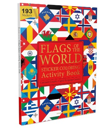 صورة Flags of the World - Sticker Coloring Activity Book For Children : Continent, Country, Capital, Language and Currency