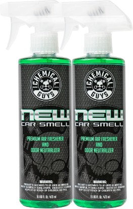 Picture of Chemical Guys New Car Smell Air Freshener & Odor Neutralizer Spray, 2-Pack | Refreshes interiors with a new car scent while neutralizing odors, adjustable spray strength, two pack