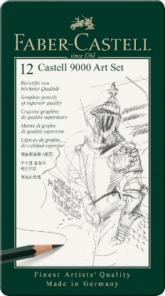 Picture of Faber-Castell 9000 Graphite Sketch Pencil Sets Art 8B - 2H set of 12