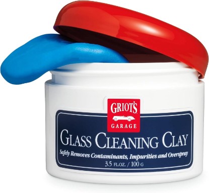 Picture of Griot's Garage Glass Cleaning Clay for Car Window, Windshield, Shower Door, Stone, Ceramic Tiles, Removes Oil, Tar, Grease, Water Spots, and More 11049, 3.5oz, Blue