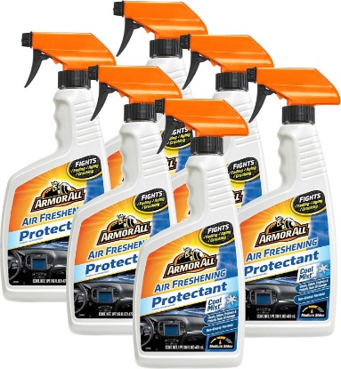 Picture of Armor All Car Air Freshener and Cleaner - Odor Eliminator and Protectant for Cars & Truck, Cool Mist, 16 Fl Oz Spray Bottles, Pack of 6, 78511-6PK