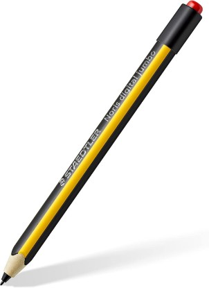 Picture of STAEDTLER Noris Jumbo Digital Stylus Pen with Eraser for Touchscreens: No Charging, Thick Triangular Barrel for Comfort, Works with Samsung Galaxy Tab, Kindle Scribe & More, Replacement Nibs & Tool