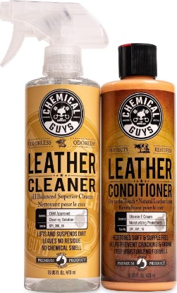 Picture of Chemical Guys Leather Cleaner & Conditioner Kit for Cars & Home, 2 x 16 oz | Two-step kit cleans then conditions seats, furniture, bags and boots, pH-balanced for natural and sealed leather