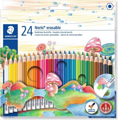Picture of STAEDTLER 144 50NC24 Noris Club Erasable Colouring Pencils - Assorted Colours, Pack of 24