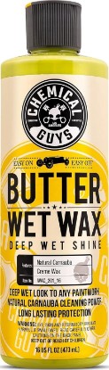 Picture of Chemical Guys Butter Wet Wax, Deep Wet Shine Liquid Car Wax, Banana, 16 oz | Spreadable liquid wax adds a deep wet gloss on any paint color, wipes on and off easily, sweet banana scent