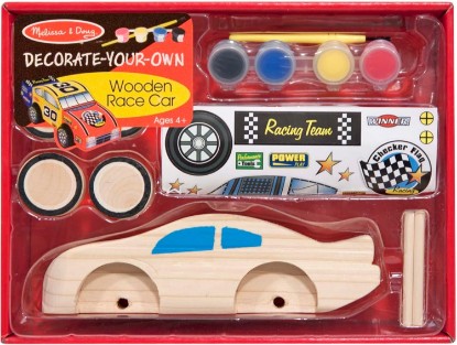 صورة Melissa & Doug Decorate-Your-Own Wooden Race Car Craft Kit