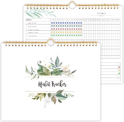 Picture of Habit Tracker Calendar- Daily, Weekly & Monthly Habit Tracker Journal | Undated, 12 Months, 7.9"x10", Writable, for Goal Setting, Boost Productivity, Workout Motivation & Self Care Tool