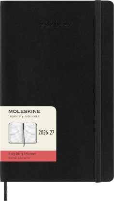 Picture of Moleskine 2026-27 18-Month Daily Planner, Large, Black, Softcover | July 2026-December 2027 Large (5" x 8.25") 608-page daily planner with one page per day, stickers, and expandable pocket. The Forest Stewardship Council