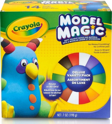 Picture of Crayola Model Magic Deluxe Variety Pack (14ct), Kids Air Dry Clay, 7oz, Bulk Modeling Clay Alternative, Gift for Kids, Ages 4+