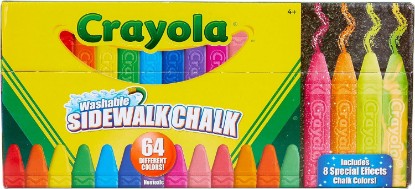 Picture of Crayola Ultimate Washable Chalk Collection (64ct), Bulk Outdoor Sidewalk Chalk for Kids, Outdoor Activities & Spring Crafts, Gifts for Kids