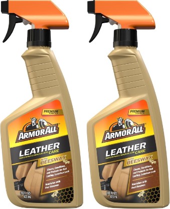 Picture of Armor All Car Leather Cleaner Spray, Beeswax Leather Care Spray for Cars, Trucks, Motorcycles, 16 Oz Each (Pack of 2)
