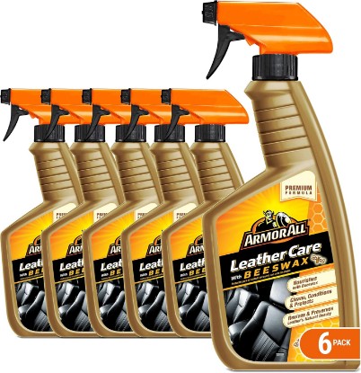 Picture of Armor All Car Leather Care Spray Bottle, Cleaner for Cars, Truck, Motorcycle, Beeswax, 4 Oz, Pack of 6, 18934-6PK