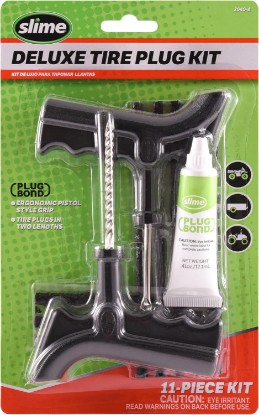 صورة Slime 2040-A Tire Repair Plug Kit, Deluxe, Contains Strings, Tools and Glue, 11 Pieces