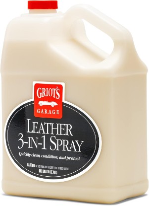 Picture of Griot's Garage Leather 3-in-1 Spray, Cleaner and Conditioner for Leather and Vinyl, Car Seats and Vehicle Interior, Truck, RV, Boats, and Home, 10964, 1 Gallon