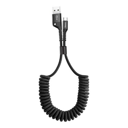 Picture of Baseus USB Type C Cable for Car, Retractable Cable(3FT) Curly USB A to USB-C Fast Charger Cord Compatible Samsung Galaxy S10 S9 S8 Plus Note 9 8, Moto Z, LG5/G6/V20, USB C Devices (Black)