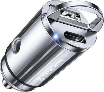 Picture of USB C Car Charger Syncwire 90W [PD 45W & QC 45W] USB Car Charger Adapter Fast Charging [Super Mini & All Metal] Compatible with iPhone 15/14 Pro Max Plus 13 12 Samsung S23/S22/21 Note 22, Pixel, iPad