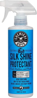 Picture of Chemical Guys Silk Shine Vinyl, Rubber & Trim Dressing, Non-Greasy, 16 oz | Dries to a natural satin look with no greasy sling, works indoors and out on dashboards, door panels, bumpers and tires