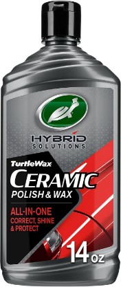 Picture of Turtle Wax Hybrid Solutions Ceramic Car Polish and Wax, 14 oz. (Pack of 1) | Light Car Scratch Remover & Car Paint Restorer, High Gloss Car Wax & Ceramic Coating Protection, Hand & Machine Polisher Use
