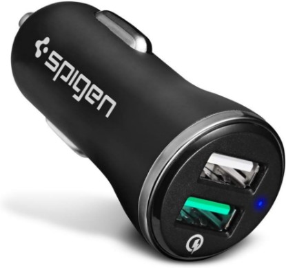 Picture of Spigen 30W Fast Car Charger Quick Charge 3.0 USB Port, works with Galaxy S10/S10 Plus /Note 10/10+ S9/S8 and iPhone 11 Pro Max Xs/XS Max/XR / X / iPad, Tablet and more