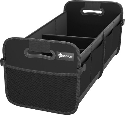 Picture of Sposuit Trunk Organizer for Car - 70L Collapsible Sturdy Car Storage, Black | 11 Pockets & Reinforced Handles, Large Capacity, SUV Trunk Organizers for Grocery Cargo, Non-Slip Bottom ClimatePartner certified