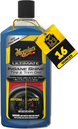 Picture of Meguiar's Ultimate Insane Shine Tire & Trim Gel, 16 Oz | High Gloss, Wet Look, Trim & Tire protection, Long Lasting Finish, Resists Rain & Washes for a month, Protects from UV Damage