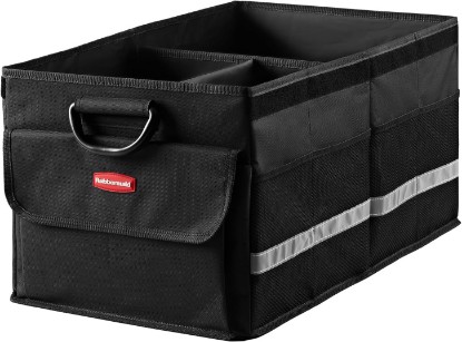 Picture of Rubbermaid Car Organizer, Collapsible Trunk Organizer, Multi-Compartment Car Storage Organization for Car Accessories, 3 Compartments With Cover, 23.23"*12.99"*11.81"