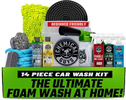 Picture of Chemical Guys 14-Piece Arsenal Builder Car Wash Kit with Foam Blaster 6 | Foam Blaster, bucket, towels, soaps and waxes in one set, works with a garden hose, a gift-ready starter kit