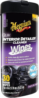 Picture of Meguiar's Quik Interior Detailer Wipes - This Non-Greasy Formula Cleans and Protects All Interior Surfaces - All Surface Car Wipes with UV Protection,Car Interior Cleaning, 30 Count