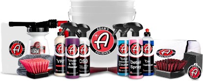 Picture of Adam's Essential Car Wash Kit (17-Item) - Auto Detailing Car Care Cleaning Kit with Foam Gun & Bucket Car & Truck Lovers, Dads, Moms and DIYers