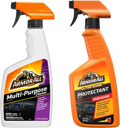 Picture of Armor All Car Cleaning Kit: Car Cleaner Spray Bottle + Ultra Shine Protectant, 16 Fl Oz - Complete Car Interior Care Combo