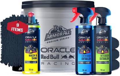 Picture of Armor All Podium Series Elite 9‑Piece Car Detailing Kit - Car Cleaning Kit with Bucket, Car Wash, Detailer Sprays, Wash Mitt & Microfiber Towels, Car Gift, Developed with Oracle Red Bull Racing
