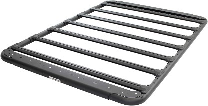 Picture of Go Rhino SRM 500 Flat Platform Roof Rack & Clamps | Aluminum, Textured Black, L: 75" x W: 52" | 5935075T | Mounts to Most Cross Bars