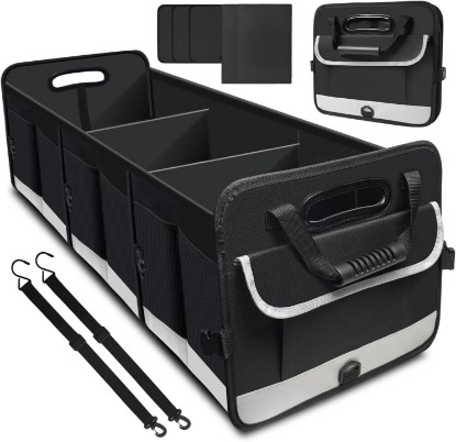 Picture of AOPHY Trunk Organizer - 95L Extra Large Capacity SUV Cargo Storage, Collapsible Waterproof Design with Non-Slip Bottom & Retractable Straps, Car Organizers for SUV, Truck, Sedan