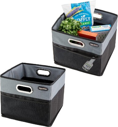 Picture of CargoCube Car Trunk Storage Bins - Set of 2 Leakproof Car Box Organizers | High Road Small Car Trunk Organizer Bins With Bottom Waterproof Liner, Metal Carry Handles and Bottom Grip Strips