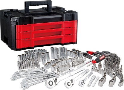 Picture of CRAFTSMAN 262-Piece Mechanic Tool Set with 3-Drawer VERSASTACK Box, SAE and Metric Socket Set, Car and Motorcycle Tool Kit with Combination Wrenches and Spark Plug Sockets, 90-Tooth (CMMT45309)