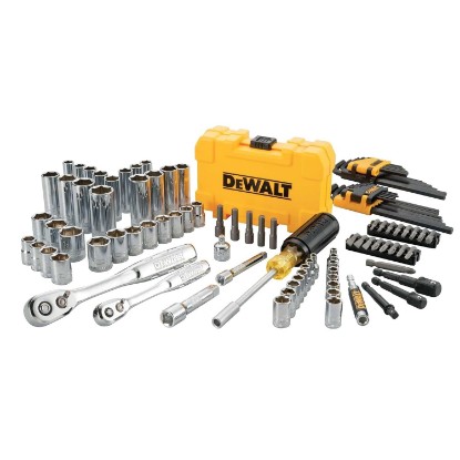 Picture of DEWALT Mechanics Tools Kit and Socket Set, 1/4" & 3/8" Drive, SAE, 108-Piece (DWMT73801)