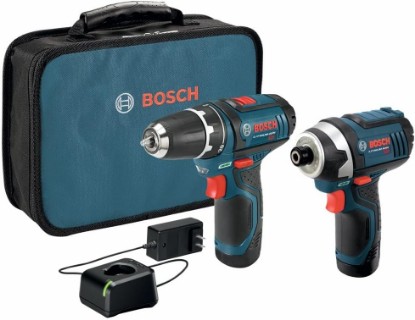 Picture of Bosch 12V Max Cordless 2-Tool Combo Kit, Drill/Driver & Impact Driver | Cordless drilling and driving, cordless tools combo kit, CLPK22-120, cordless drill, drive screws