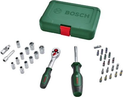 Picture of Bosch Advanced Hand Tool Set (52 Pieces) (Set of High Quality Tools for Experienced DIYers, Long Life, High Quality Materials, Ergonomic Design)