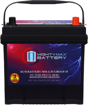 صورة Mighty Max Battery MM-G35 Start and Stop Car BCI Group Size 35 12V 55Ah, 100RC, 650 CCA Rechargeable AGM Car battery