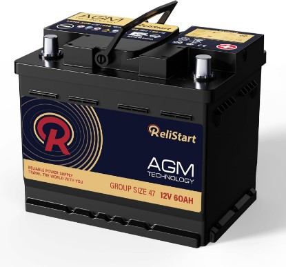 صورة AGM Battery BCI Group 47 Car Battery-12v 60Ah H5 Size 47 Automotive Battery, 12V Battery Start and Stop Rechargeable Auto Starting Power, Deep Cycle, 36 Months Warranty, 105RC, 680CCA