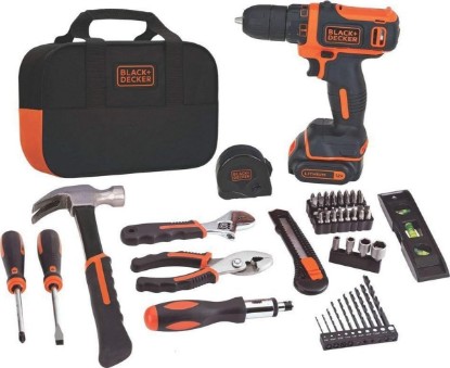 Picture of BLACK+DECKER 12V MAX Drill & Home Tool Kit, 60-Piece (BDCDD12PK)