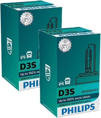 Picture of PHILIPS Xenon X-TremeVision Gen2 +150% D3S HID Xenon Bulbs Set Of Two (2) | 4800K, 42V, 35W, PK32d-5 Base, Made in Germany