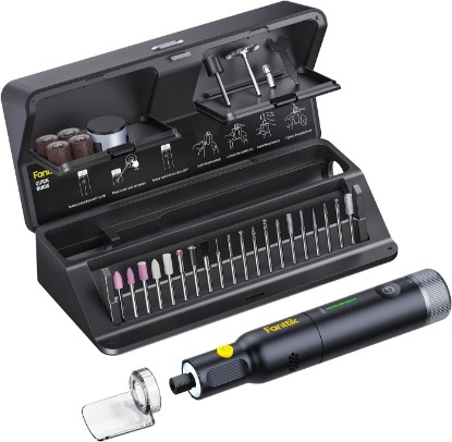 Picture of Fanttik F2 Pro Kit Cordless Rotary Tool Kit, Strong Motor 5 Speed 25000 RPM | 44 Accessories, for 3D Printed Sanding, Polishing, Drilling, Carving, Cutting DIY Crafts in Flip-Top Case
