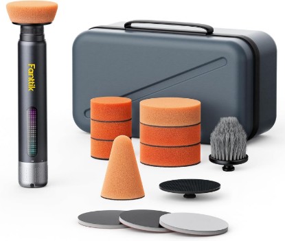 Picture of Fanttik P10 Pro Mini Car Buffer Polisher, Cordless Rotary Car Polisher | 2/3 Inch Micro Scratches Killer, 3 Variable Speed 300-950 RPM, Car Detailing Kit for Polishing, Sanding, Waxing and Cleaning