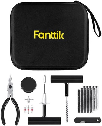 Picture of Fanttik Tire Repair Kit-24pcs Heavy Duty Tire Plug Kit | Fix Punctures and Plug Flats Patch, Universal Tire Repair Tools for Autos, Cars, Motorcycles, Trucks, ATVs, Tractors, SUVs